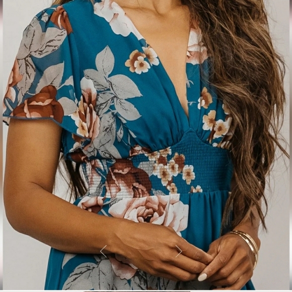 Smocked Floral Dress - Picture 3 of 5